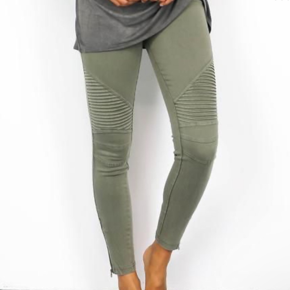 Marrakech Anthropologie Olive Army Green Stretch Legging Pants Size 27
